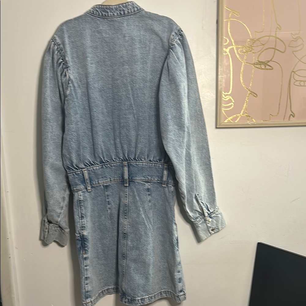 NWT Mango Light Wash Denim Mini Dress- size Small - Picture 5 of 6